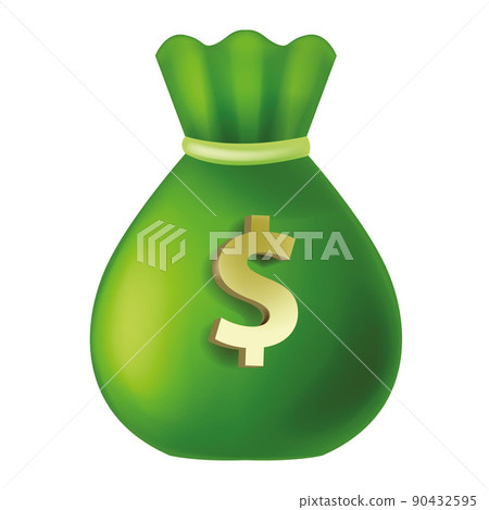 3D money bag, green vector finance sack icon, dollar sign, isolated cash moneybag illustration. 3D money bag, green vector finance sack icon, dollar sign, isolated cash moneybag illustration. 90432595