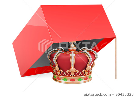 Trap with golden crown, 3D rendering 90433323