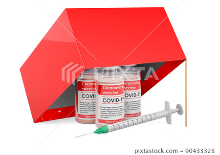 Trap with vaccine, 3D rendering Trap with vaccine, 3D rendering 90433328