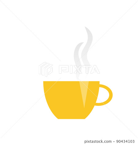 Yellow tea cup - vector icon isolated over white. Simple flat icon Yellow tea cup - vector icon isolated over white. Simple flat icon 90434103