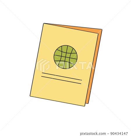 Passport cartoon vector and illustration, hand drawn style, isolated on white Passport cartoon vector and illustration, hand drawn style, isolated on white 90434147