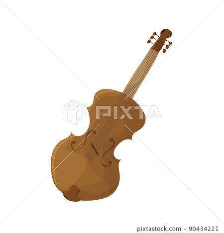 Contrabass or violin. Stringed musical instruments. Illustration isolated Contrabass or violin. Stringed musical instruments. Illustration isolated 90434221