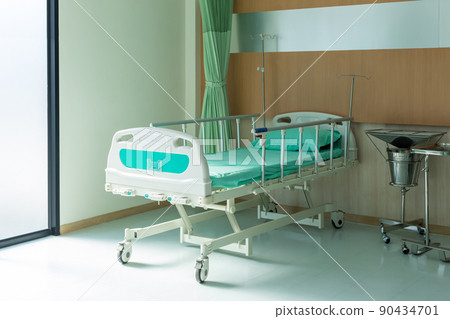 Empty bed in the modern hospital room. Empty bed in the modern hospital room. 90434701