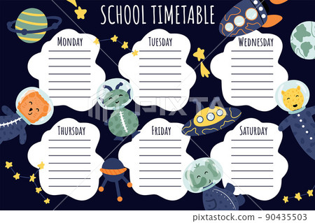 School Timetable. Weekly schedule vector... - Stock Illustration ...