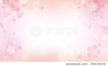 春天蓬鬆的櫻花白色背景 90435639