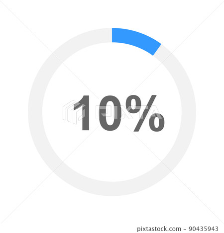 10 percent filled round progress bar. Waiting, transfer, buffering, battery charging or downloading icon. Infographic element for website or mobile app interface 10 percent filled round progress bar. Waiting, transfer, buffering, battery charging or downloading icon. Infographic element for website or mobile app interface 90435943