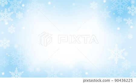 Blue glitter background with bokeh and snowflakes Vector Image