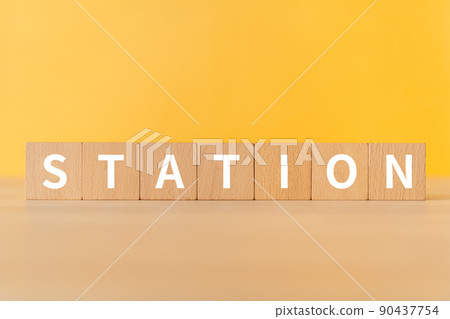 Image of station / business office | Building blocks with "STATION" written on them 90437754