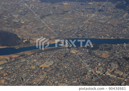 Over Inuyama Castle and Kiso River Over Inuyama Castle and Kiso River 90438981