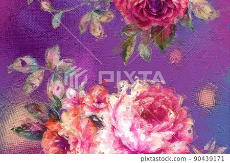 Abstract beautiful oil painting flowers Abstract beautiful oil painting flowers 90439171