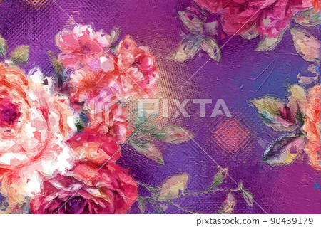 Abstract beautiful oil painting flowers Abstract beautiful oil painting flowers 90439179