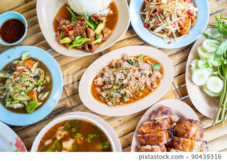 set of Isaan Food for lunch set of Isaan Food for lunch 90439316