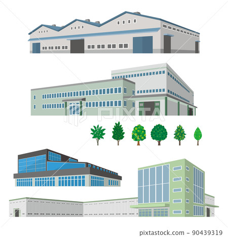 各種建築物的透視圖。建築物的外部。 各種建築物的透視圖。建築物的外部。 90439319