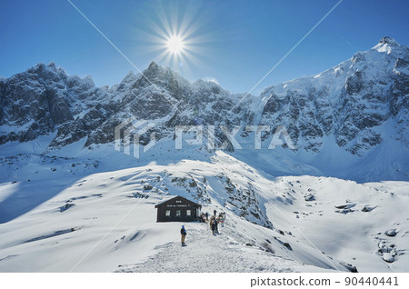 Landscape of Plan de l'aiguille, Chamonix Mont Blanc valley, France 90440441