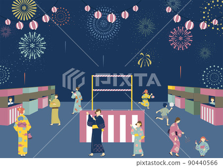 People who enjoy the summer festival 90440566