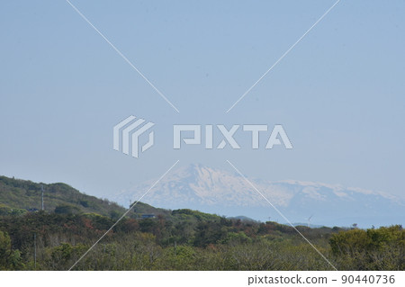 Mt. Chokai with the remaining snow 90440736
