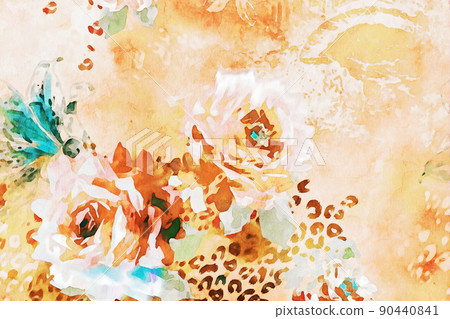 Beautiful colorful watercolor flower illustration 90440841
