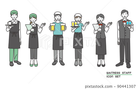 Vector illustration of cafe, izakaya, restaurant clerk / restaurant / part-time job Vector illustration of cafe, izakaya, restaurant clerk / restaurant / part-time job 90441307