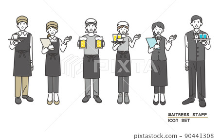 Vector illustration of cafe, izakaya, restaurant clerk / restaurant / part-time job 90441308