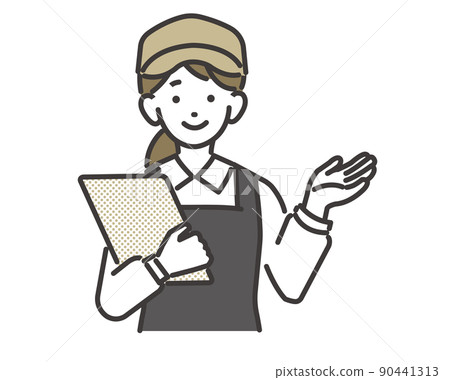 矢量圖材料/餐廳/提供指導和解釋的咖啡館或咖啡店店員的兼職工作 矢量圖材料/餐廳/提供指導和解釋的咖啡館或咖啡店店員的兼職工作 90441313