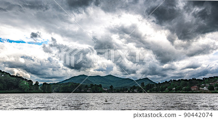 dramatic sky and nature at lake junaluska north carolina near maggie valley 90442074