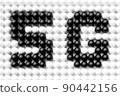 3D illustration of a 5G  black balloon icon  on a white background.  icon for mobile phone or smart device. 5G Illustration  for business and technology, speed, signal, network, big data 90442156