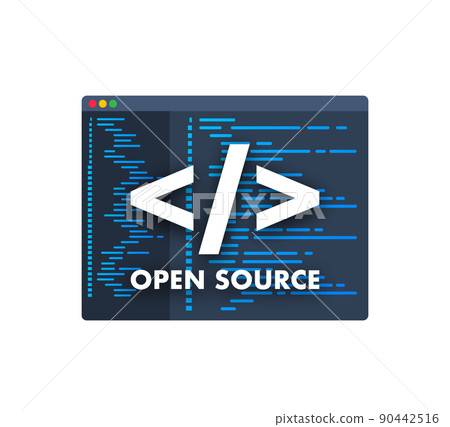 Software development and digital technology concept. Open source 90442516