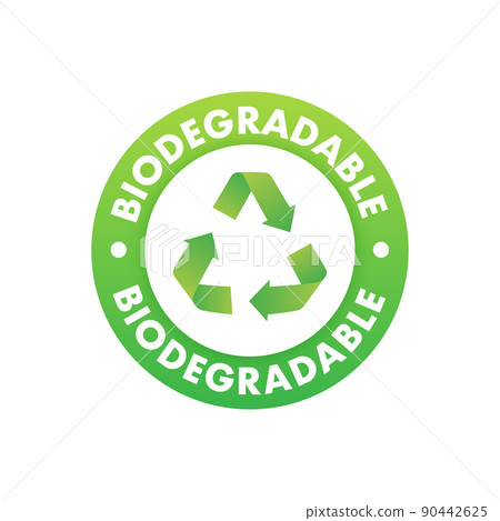 Flat icon with green biodegradable. Eco friendly concept. 90442625