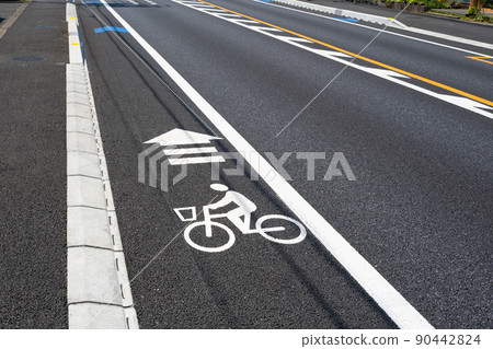 National highway b-1 with bicycle lanes and sidewalks 90442824
