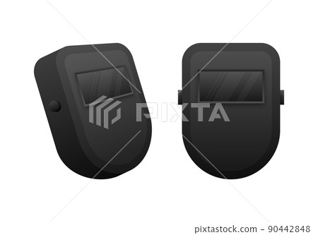 Flat welder mask. Flat icon on white backdrop. Flat design 90442848