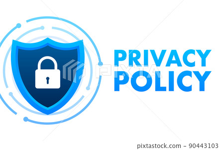 Flat icon with privacy policy. Isometric vector illustration 90443103