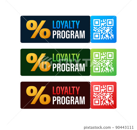 Loyalty program in flat style. Discount coupon. 3d coupon reward. Discount, loyalty program, promotion 90443111