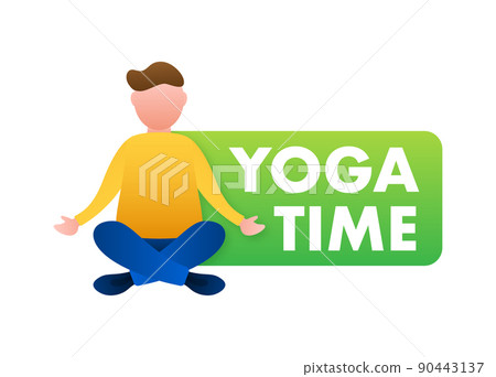 Yoga time. Vector stock illustration. Health care 90443137