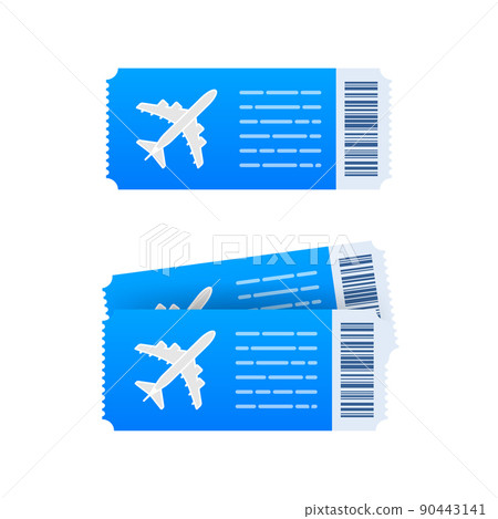 Airline tickets or boarding pass inside of special service envelope. Vector stock illustration Airline tickets or boarding pass inside of special service envelope. Vector stock illustration 90443141