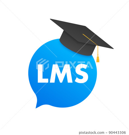 Flat web template with lms for concept design. Concept of learning management system 90443306