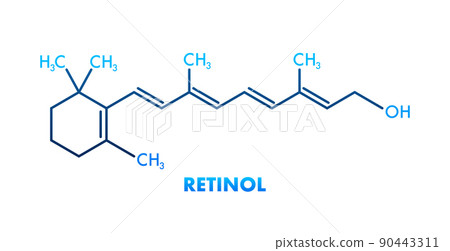 Icon with retinal formula. Retinal true vitamin A , formula C20H30O Icon with retinal formula. Retinal true vitamin A , formula C20H30O 90443311