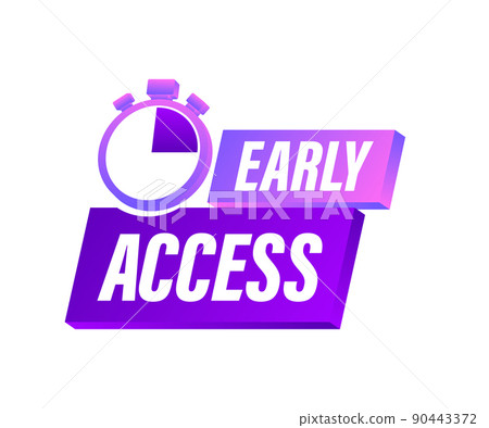 Vintage icon with red early access. Vector icon isolated template 90443372