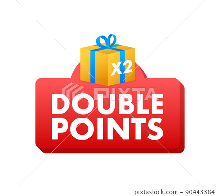 Flat icon with red double points for promotion design. Vector illustration design 90443384