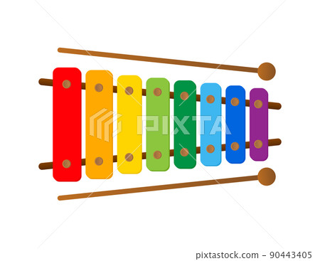 Line art icon with metallophone. Thin line icon set. Vector design Line art icon with metallophone. Thin line icon set. Vector design 90443405