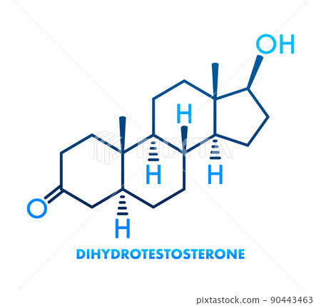 Dihydrotestosterone DHT, androstanolone, stanolone hormone molecule. Skeletal formula. Vector stock illustration 90443463