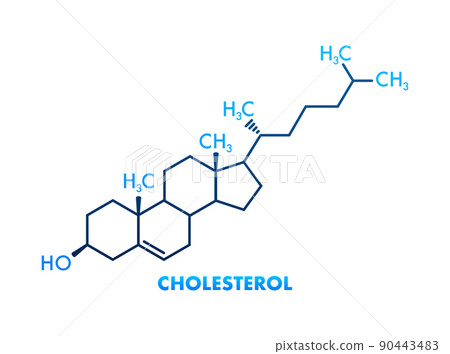 Cholesterol formula on white background. 3d cholesterol formula 90443483