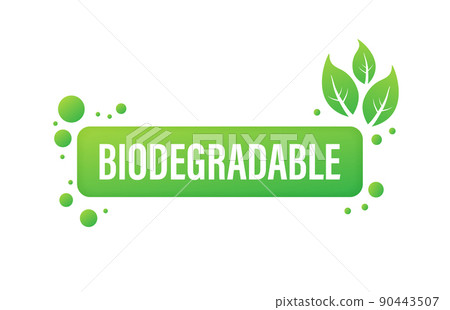 Flat icon with green biodegradable. Eco friendly concept. 90443507
