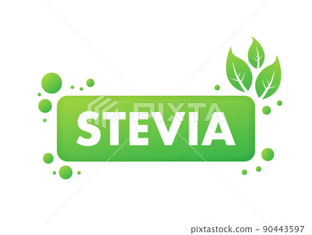 Flat icon stevia on white background. Vector logo. Logo symbol Flat icon stevia on white background. Vector logo. Logo symbol 90443597