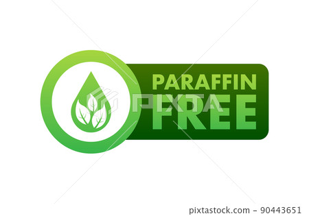 Icon with paraffin free. Paraffin free. Green logo Icon with paraffin free. Paraffin free. Green logo 90443651