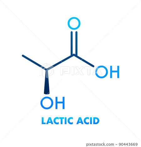 Probiotics bacteria vector design. Icon with lactic acid formula. 90443669