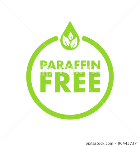 Icon with paraffin free. Paraffin free. Green logo Icon with paraffin free. Paraffin free. Green logo 90443737