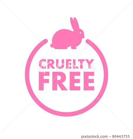Cruelty free. Cruelty free Pink banner. Vegan emblem. Packaging design. Natural product. Vector stock illustration Cruelty free. Cruelty free Pink banner. Vegan emblem. Packaging design. Natural product. Vector stock illustration 90443755