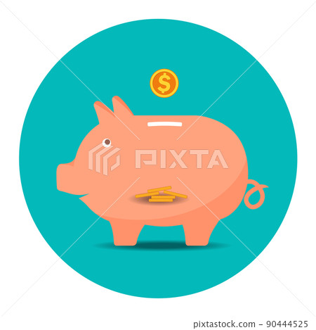 Piggy bank icon 90444525