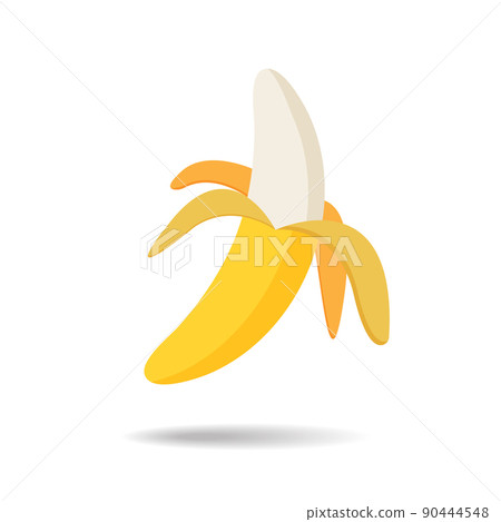 Vector illustration of half peeled banana isolated on a white background 90444548