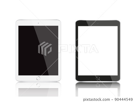 Vector modern electrical black and white tablet. 90444549
